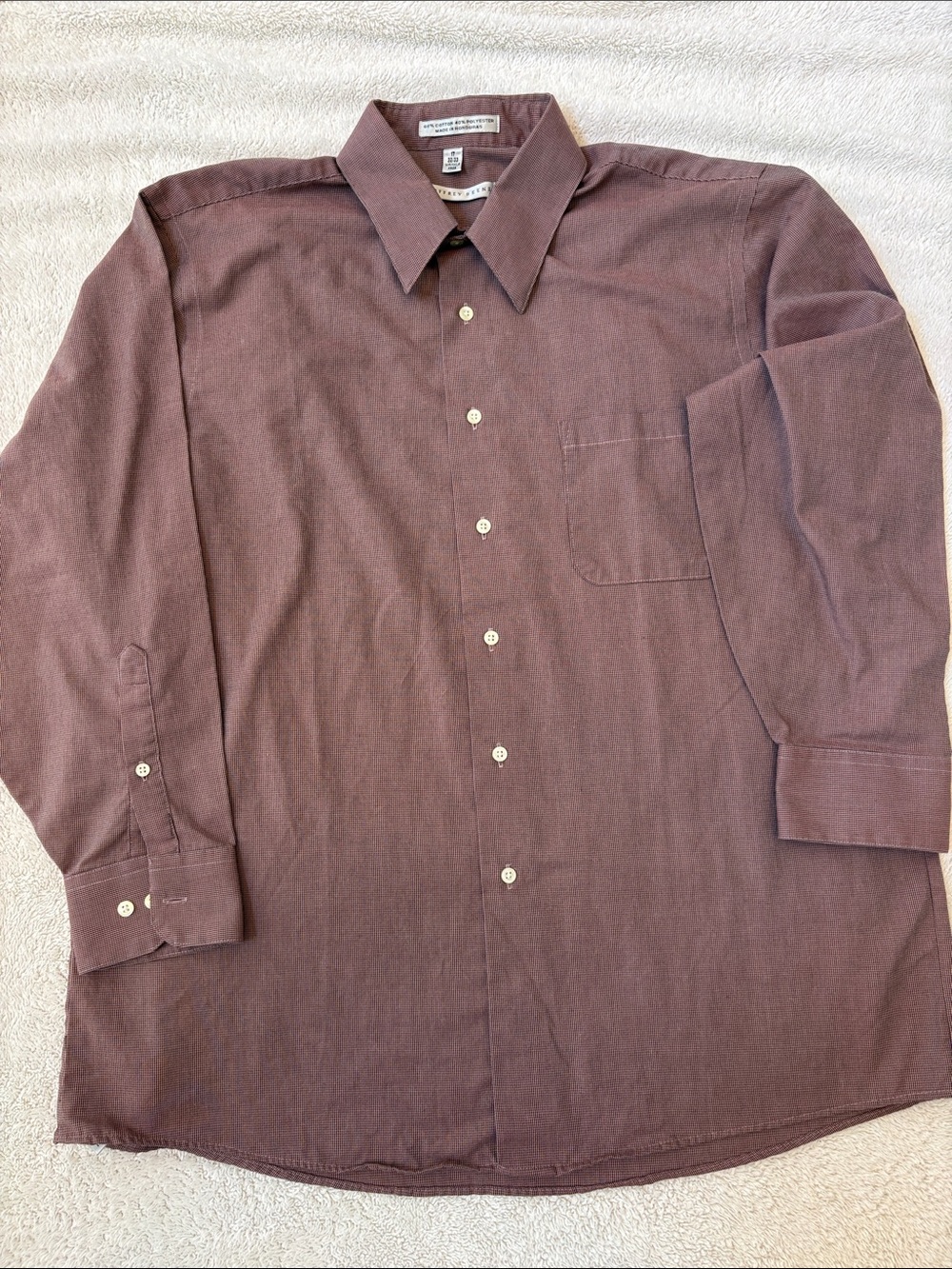 Geoffrey Beene Men's Brown Long-Sleeve Button-Down Shirt